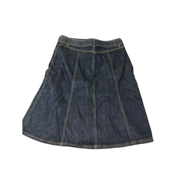 Ann Taylor Size 10 Dark Wash Button Front Denim Skirt - Picture 5 of 5